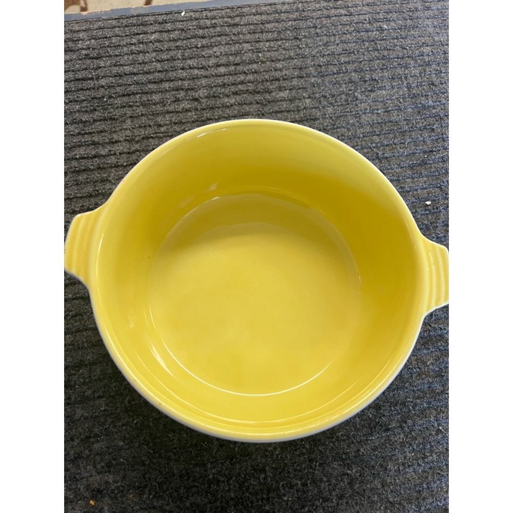Vintage General Electric Refrigerator Yellow and Gray Hall Ovenware Dish, No Lid - Picture 5 of 10